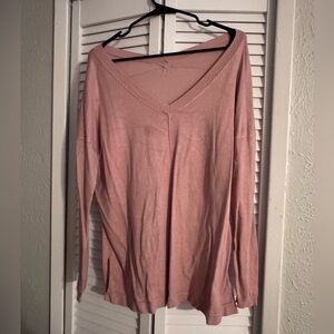 Source Unknown Soft Pink Long Sleeve V-Neck Top